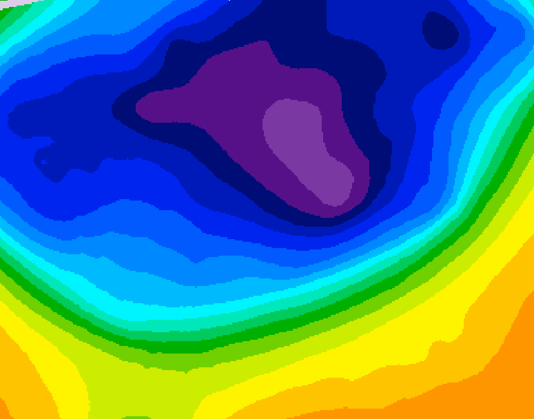 GDPS 500 millibar geopotential height 048 hour forecast chart for Canada based on 2026/03/08 1200Z data