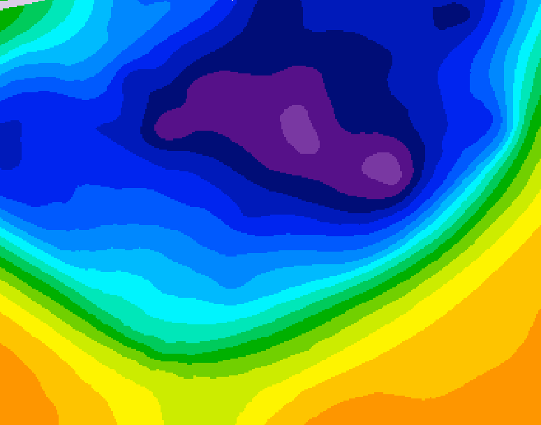GDPS 500 millibar geopotential height 060 hour forecast chart for Canada based on 2026/03/08 1200Z data