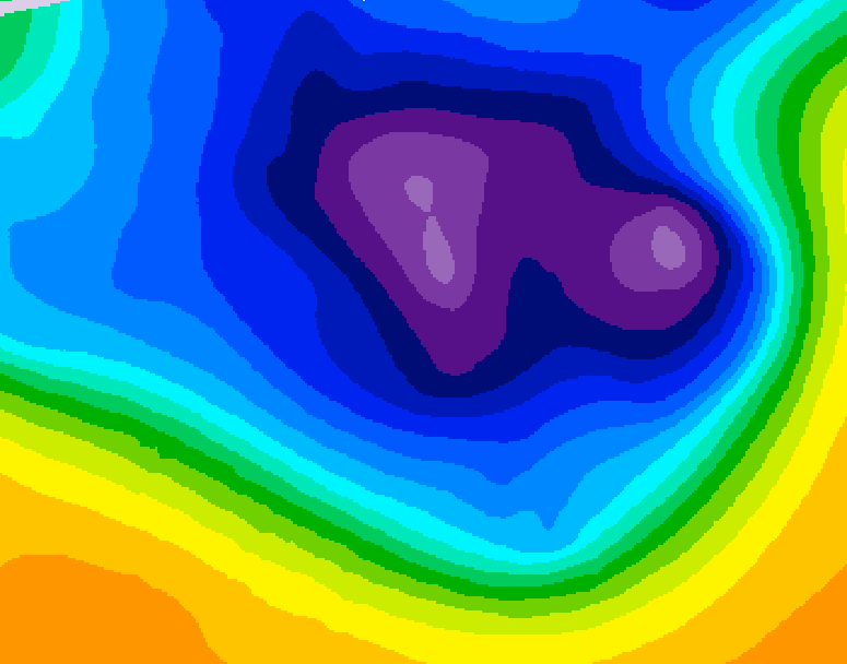 GDPS 500 millibar geopotential height 132 hour forecast chart for Canada based on 2026/03/08 1200Z data