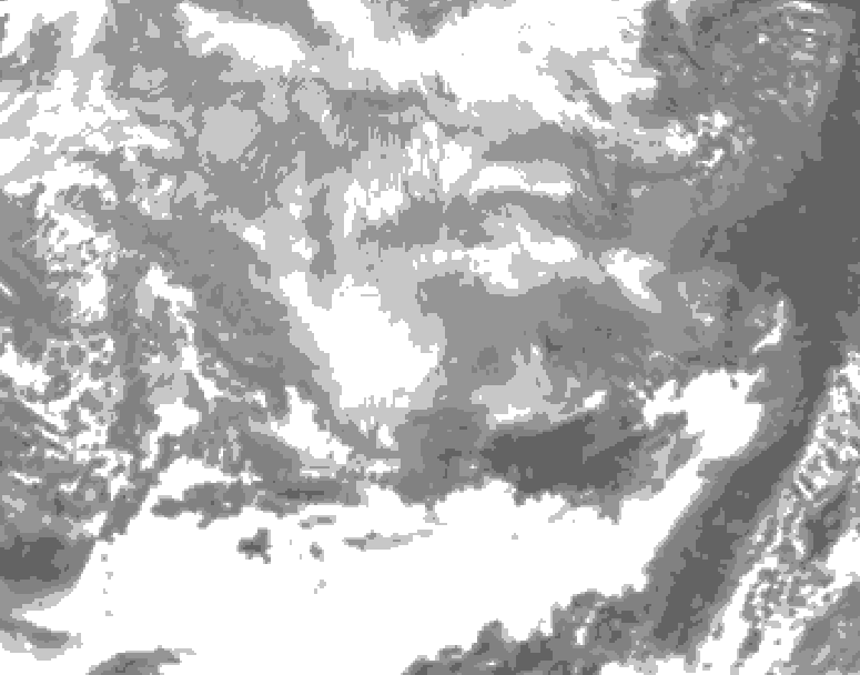 GDPS total cloud 036 hour forecast chart for Canada based on 2026/03/08 0000Z data