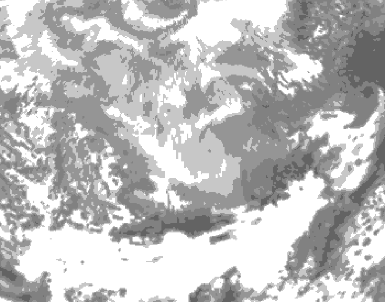 GDPS total cloud 048 hour forecast chart for Canada based on 2026/03/08 0000Z data