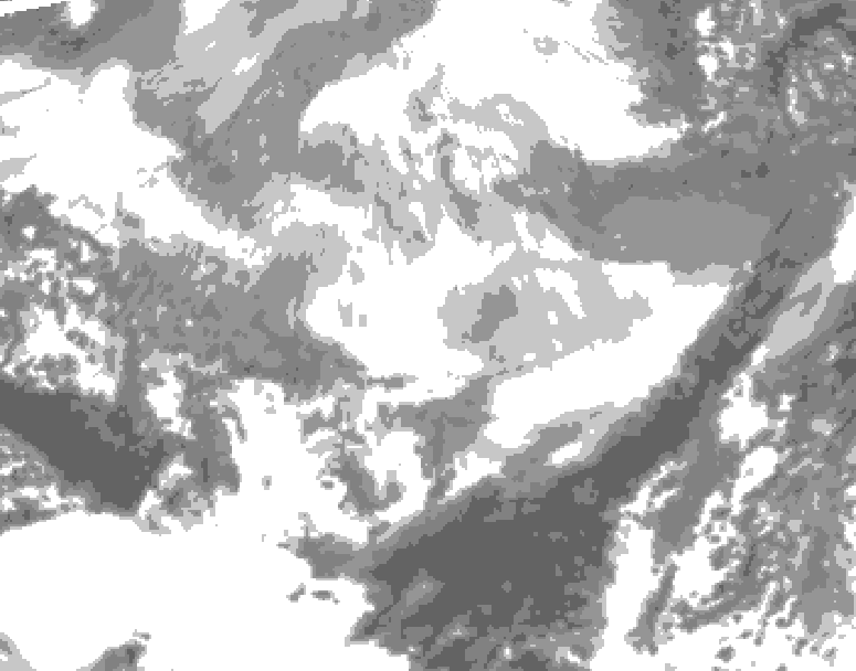 GDPS total cloud 084 hour forecast chart for Canada based on 2026/03/08 0000Z data