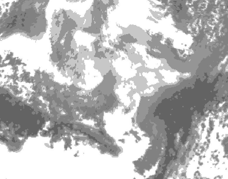 GDPS total cloud 108 hour forecast chart for Canada based on 2026/03/08 0000Z data