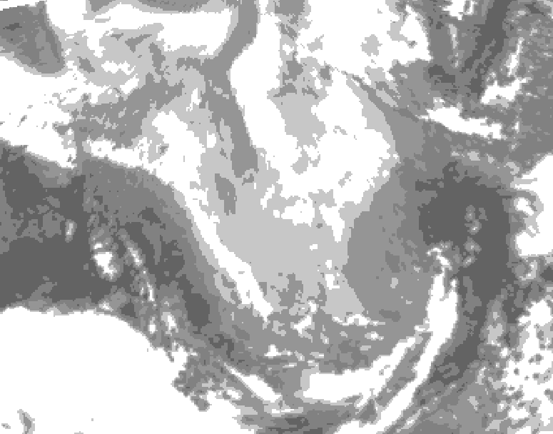 GDPS total cloud 216 hour forecast chart for Canada based on 2026/03/08 0000Z data