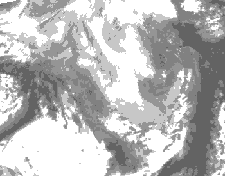 GDPS total cloud 240 hour forecast chart for Canada based on 2026/03/08 0000Z data
