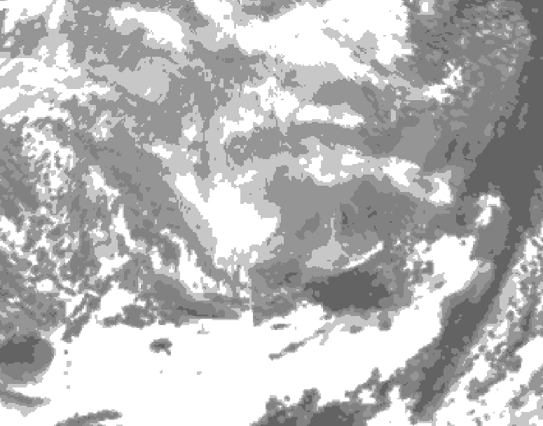 GDPS total cloud 024 hour forecast chart for Canada based on 2026/03/08 1200Z data