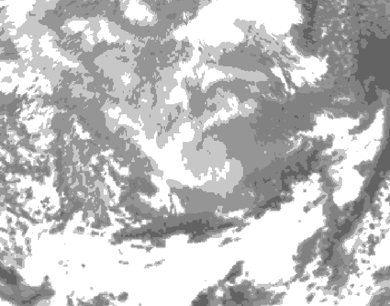 GDPS total cloud 036 hour forecast chart for Canada based on 2026/03/08 1200Z data