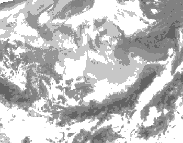 GDPS total cloud 060 hour forecast chart for Canada based on 2026/03/08 1200Z data