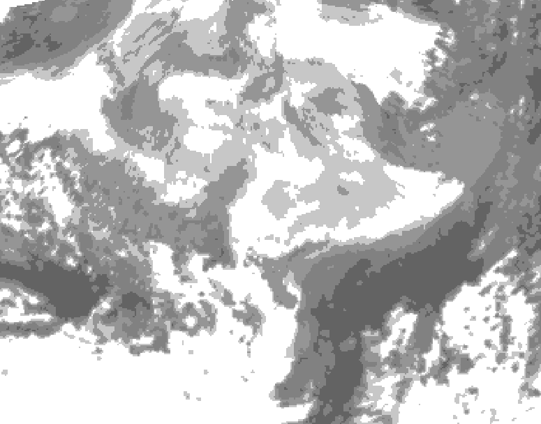 GDPS total cloud 084 hour forecast chart for Canada based on 2026/03/08 1200Z data