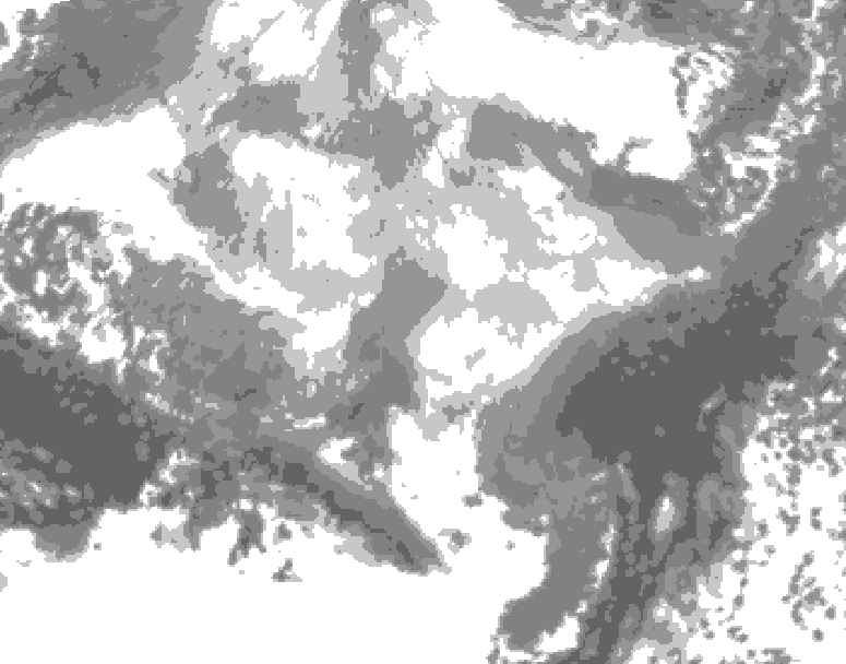 GDPS total cloud 096 hour forecast chart for Canada based on 2026/03/08 1200Z data