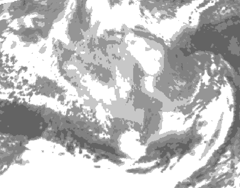 GDPS total cloud 132 hour forecast chart for Canada based on 2026/03/08 1200Z data