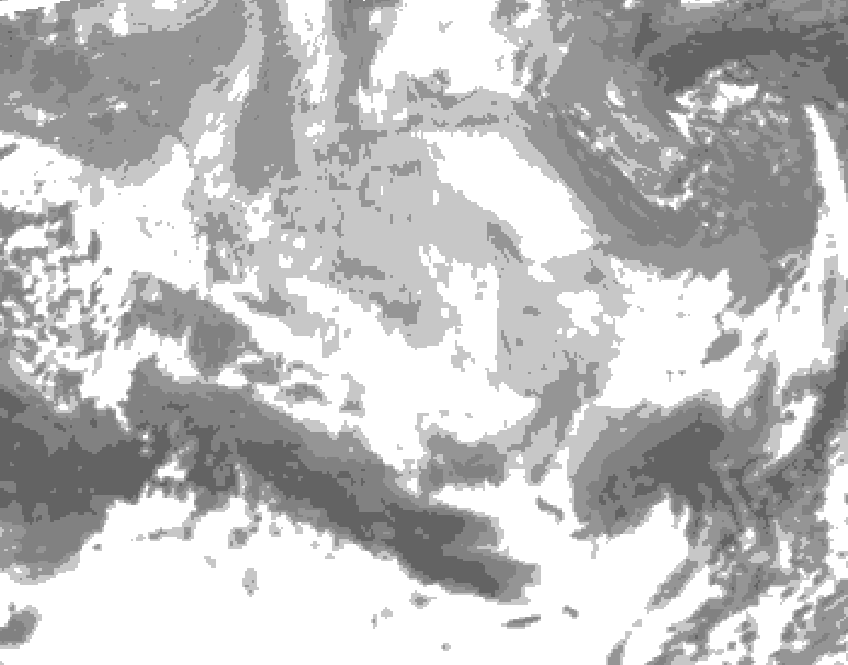 GDPS total cloud 144 hour forecast chart for Canada based on 2026/03/08 1200Z data