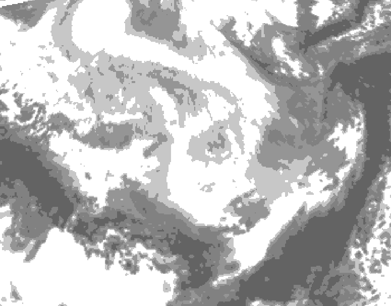GDPS total cloud 222 hour forecast chart for Canada based on 2026/03/08 1200Z data