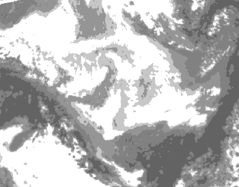 GDPS total cloud 240 hour forecast chart for Canada based on 2026/03/08 1200Z data