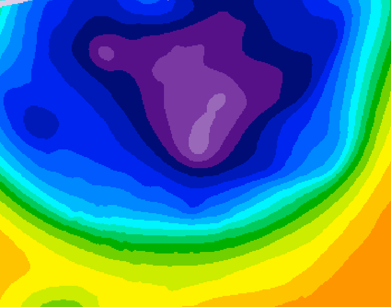 GDPS 500 millibar geopotential height 012 hour forecast chart for Canada based on 2026/03/09 0000Z data