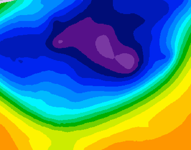 GDPS 500 millibar geopotential height 042 hour forecast chart for Canada based on 2026/03/09 0000Z data