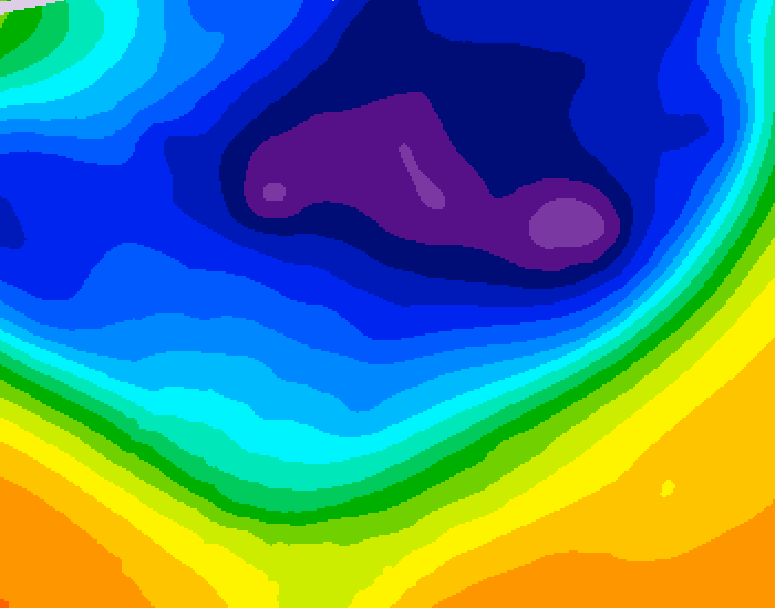GDPS 500 millibar geopotential height 054 hour forecast chart for Canada based on 2026/03/09 0000Z data