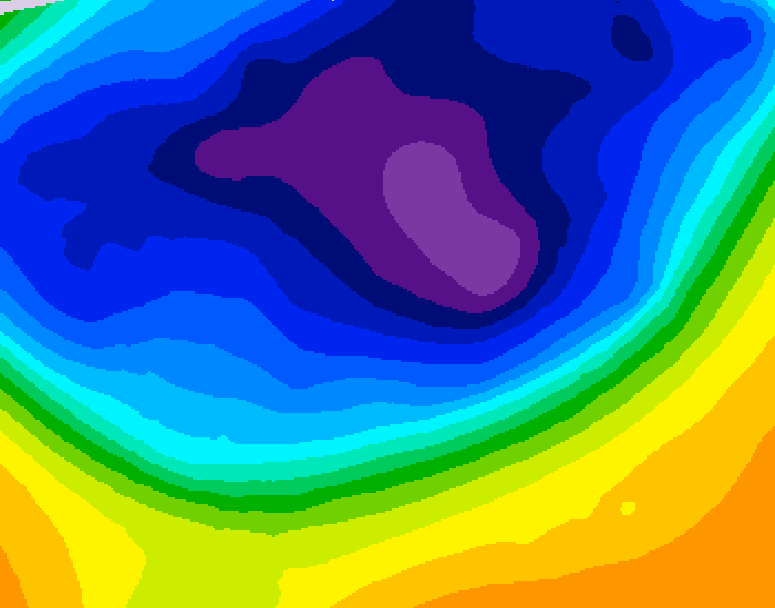 GDPS 500 millibar geopotential height 024 hour forecast chart for Canada based on 2026/03/09 1200Z data