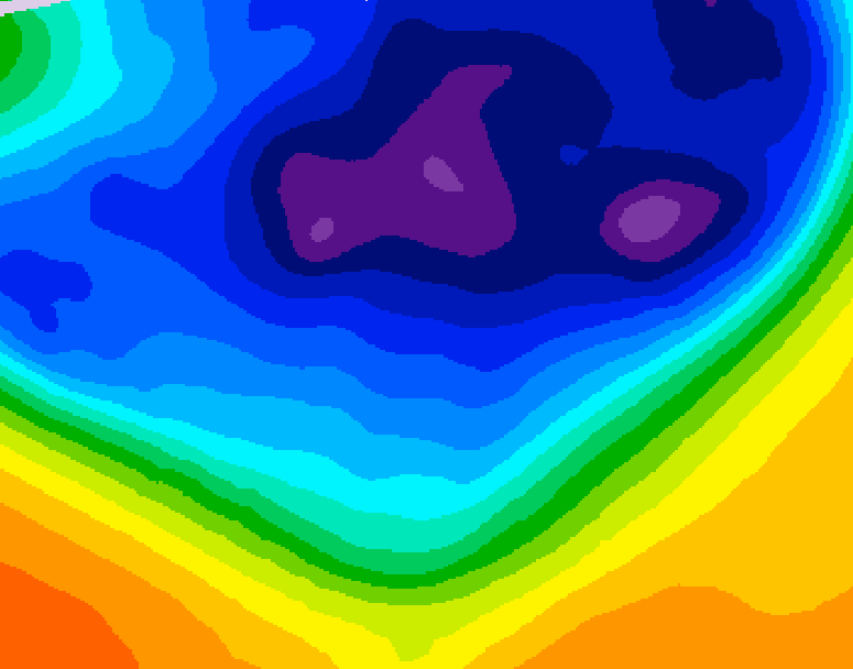 GDPS 500 millibar geopotential height 054 hour forecast chart for Canada based on 2026/03/09 1200Z data