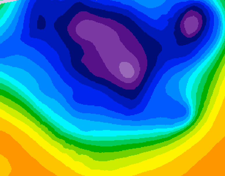 GDPS 500 millibar geopotential height 132 hour forecast chart for Canada based on 2026/03/09 1200Z data