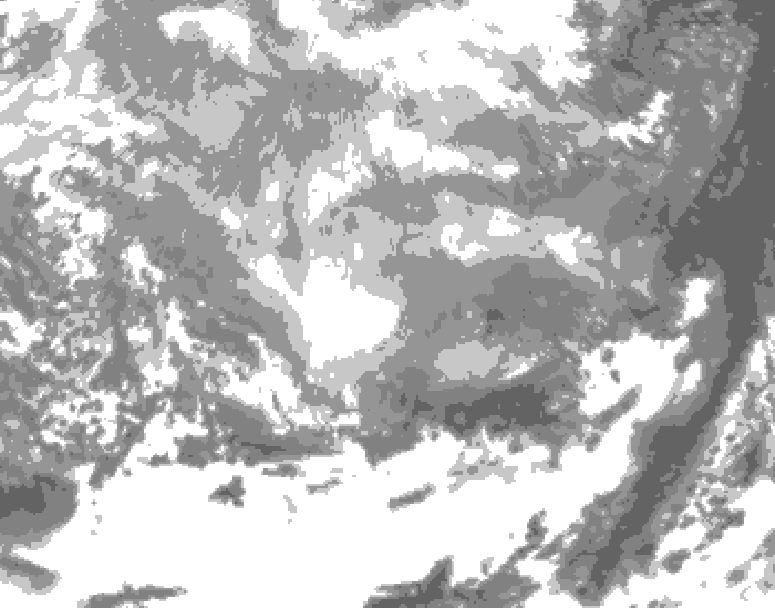GDPS total cloud 012 hour forecast chart for Canada based on 2026/03/09 0000Z data