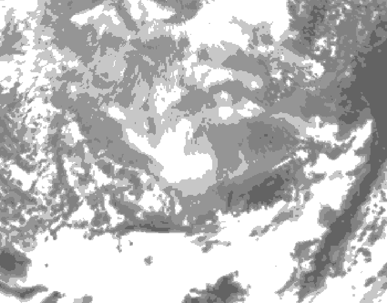 GDPS total cloud 018 hour forecast chart for Canada based on 2026/03/09 0000Z data