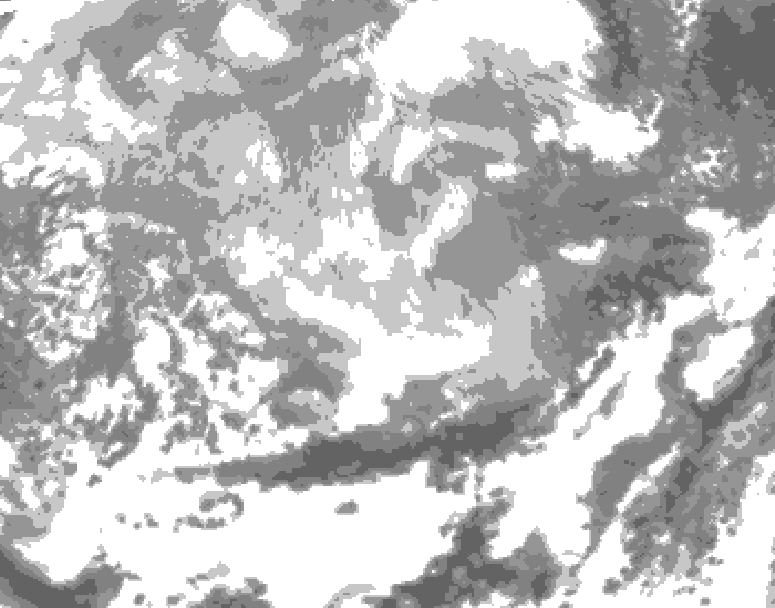 GDPS total cloud 030 hour forecast chart for Canada based on 2026/03/09 0000Z data
