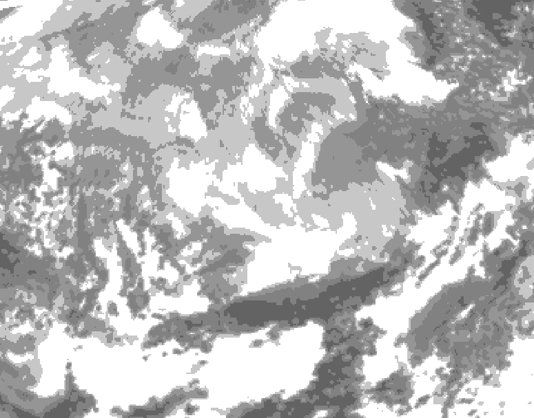 GDPS total cloud 036 hour forecast chart for Canada based on 2026/03/09 0000Z data