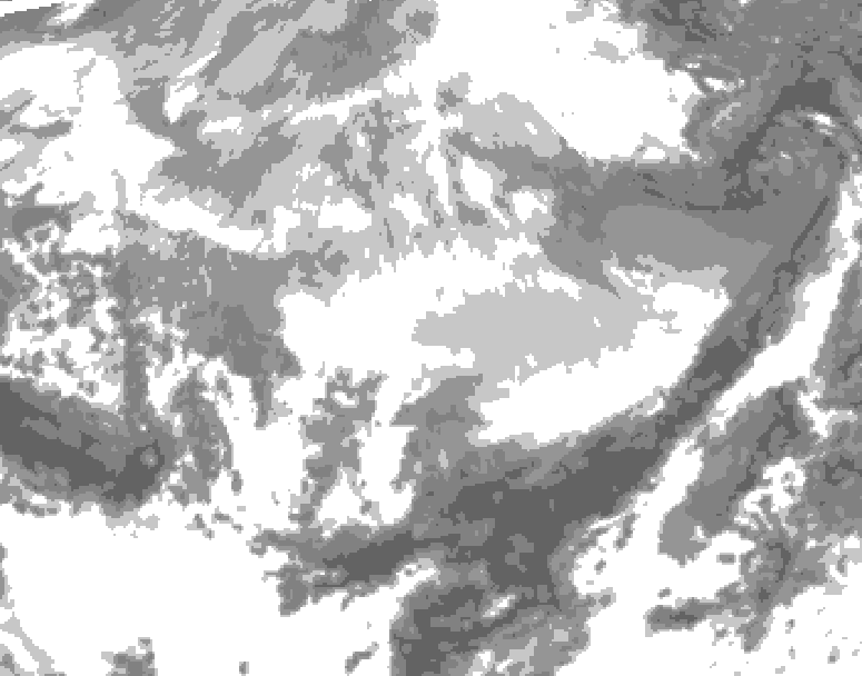 GDPS total cloud 054 hour forecast chart for Canada based on 2026/03/09 0000Z data
