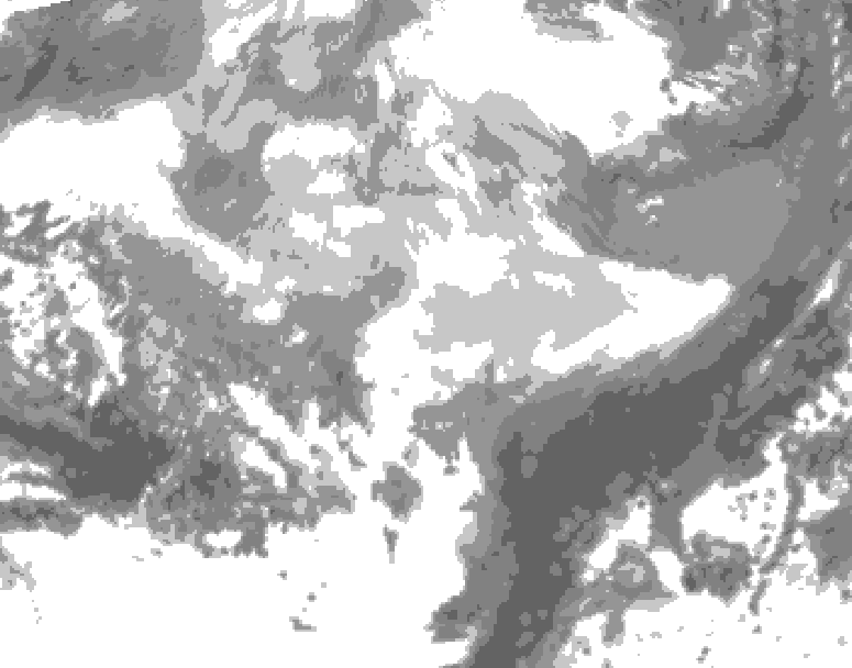 GDPS total cloud 072 hour forecast chart for Canada based on 2026/03/09 0000Z data