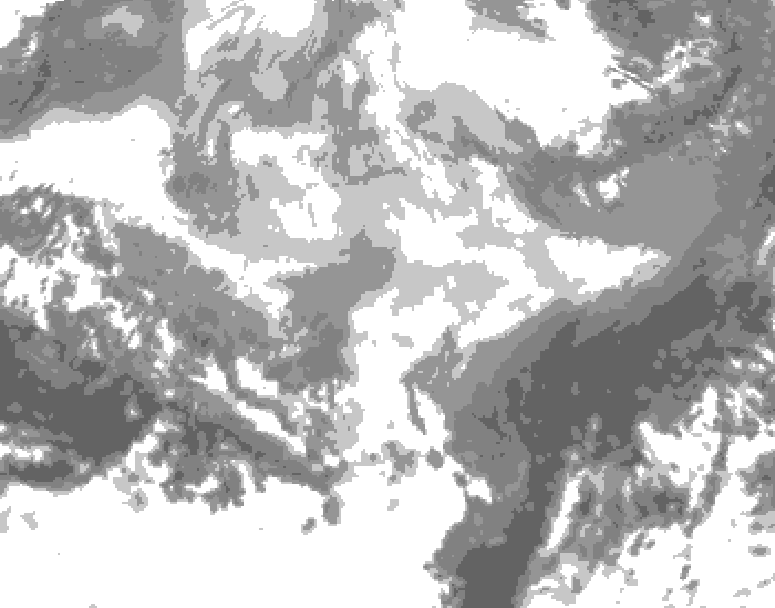 GDPS total cloud 078 hour forecast chart for Canada based on 2026/03/09 0000Z data