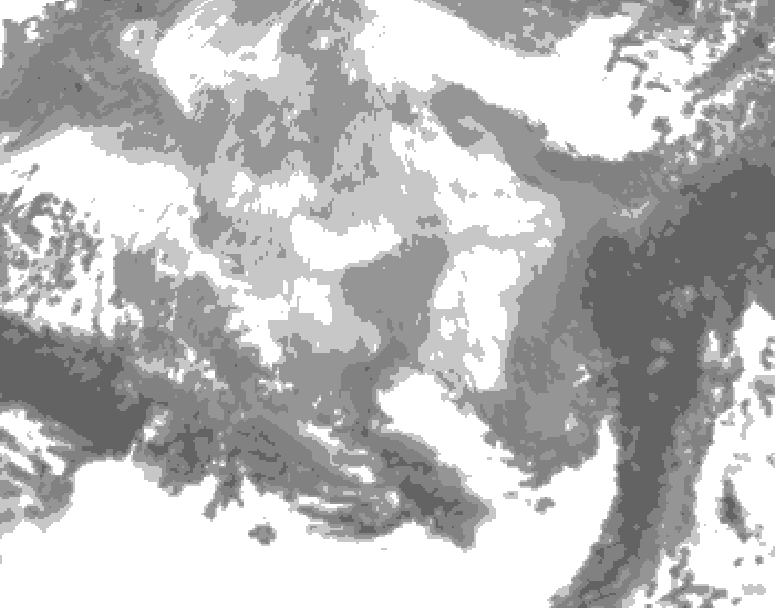 GDPS total cloud 096 hour forecast chart for Canada based on 2026/03/09 0000Z data