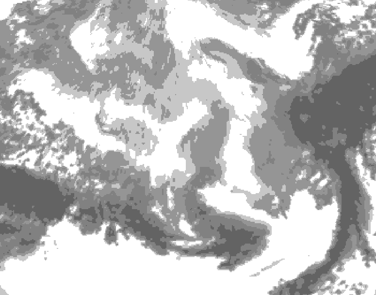 GDPS total cloud 108 hour forecast chart for Canada based on 2026/03/09 0000Z data