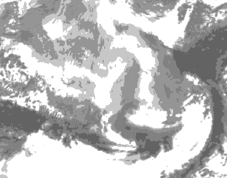 GDPS total cloud 114 hour forecast chart for Canada based on 2026/03/09 0000Z data