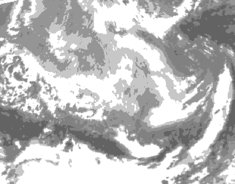 GDPS total cloud 126 hour forecast chart for Canada based on 2026/03/09 0000Z data