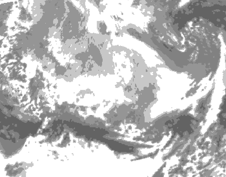 GDPS total cloud 132 hour forecast chart for Canada based on 2026/03/09 0000Z data