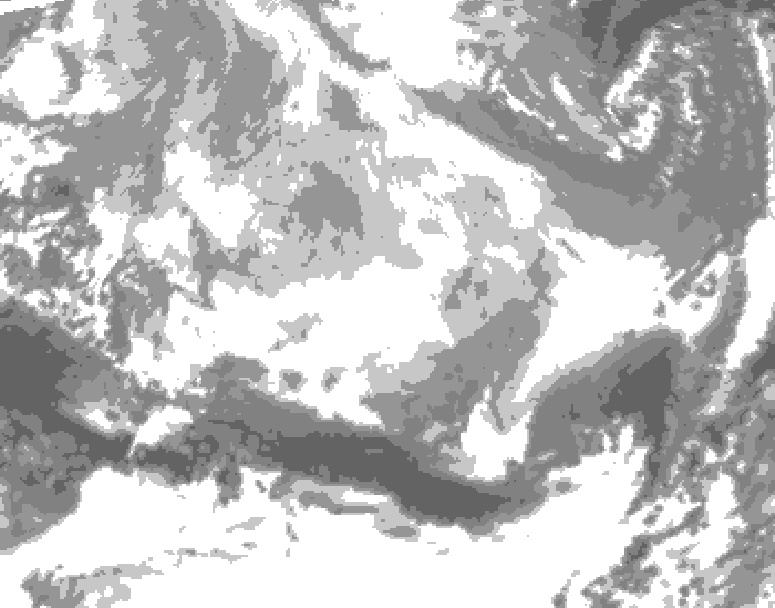 GDPS total cloud 138 hour forecast chart for Canada based on 2026/03/09 0000Z data