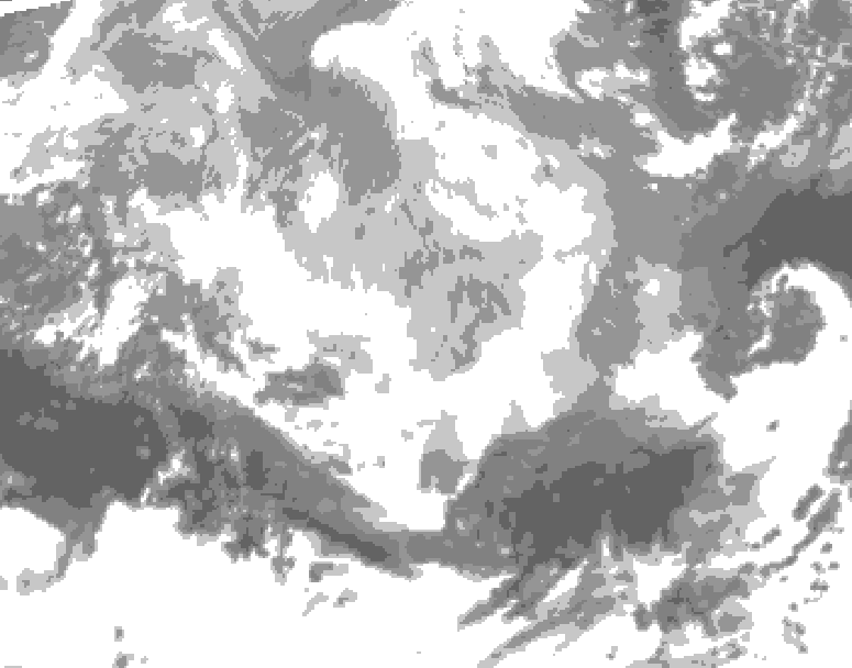 GDPS total cloud 162 hour forecast chart for Canada based on 2026/03/09 0000Z data