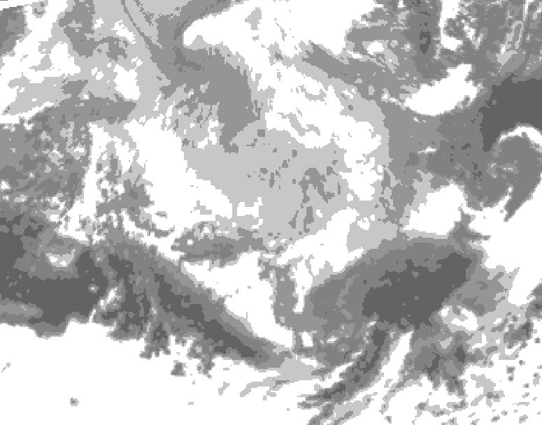 GDPS total cloud 168 hour forecast chart for Canada based on 2026/03/09 0000Z data
