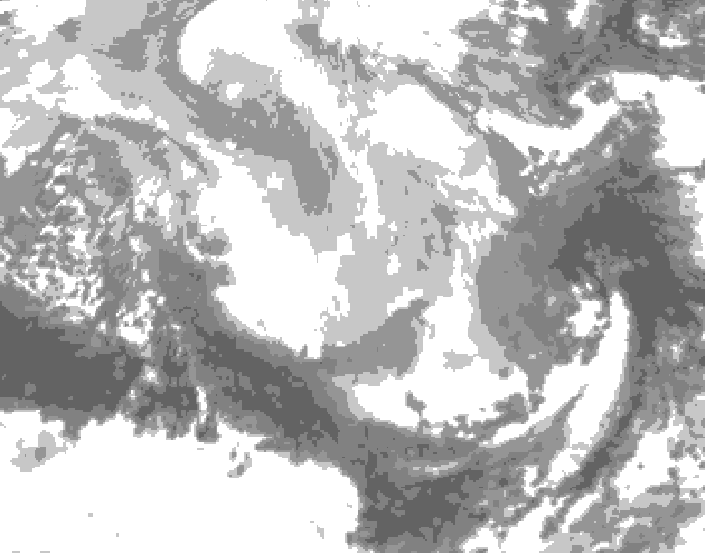 GDPS total cloud 192 hour forecast chart for Canada based on 2026/03/09 0000Z data