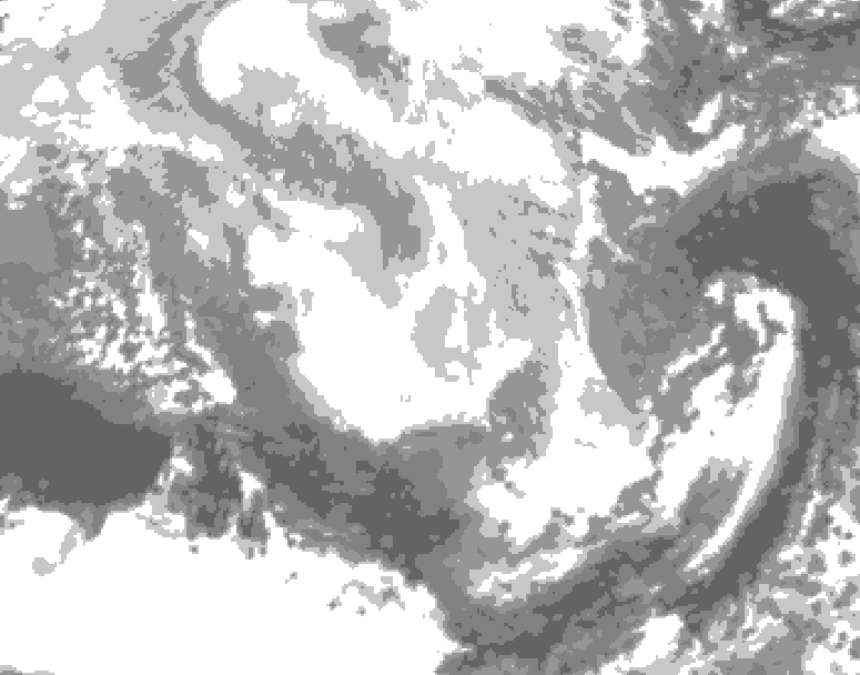 GDPS total cloud 198 hour forecast chart for Canada based on 2026/03/09 0000Z data