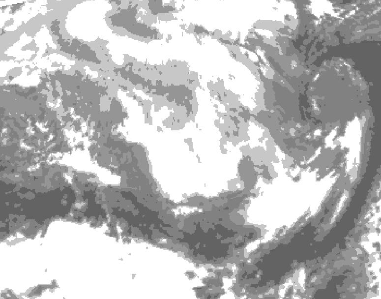 GDPS total cloud 210 hour forecast chart for Canada based on 2026/03/09 0000Z data
