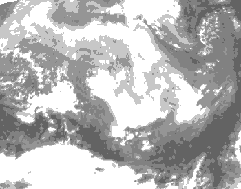 GDPS total cloud 222 hour forecast chart for Canada based on 2026/03/09 0000Z data