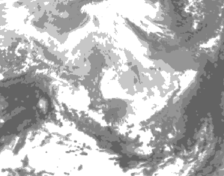 GDPS total cloud 240 hour forecast chart for Canada based on 2026/03/09 0000Z data