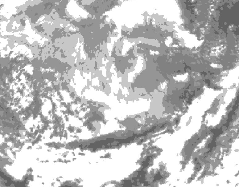GDPS total cloud 018 hour forecast chart for Canada based on 2026/03/09 1200Z data