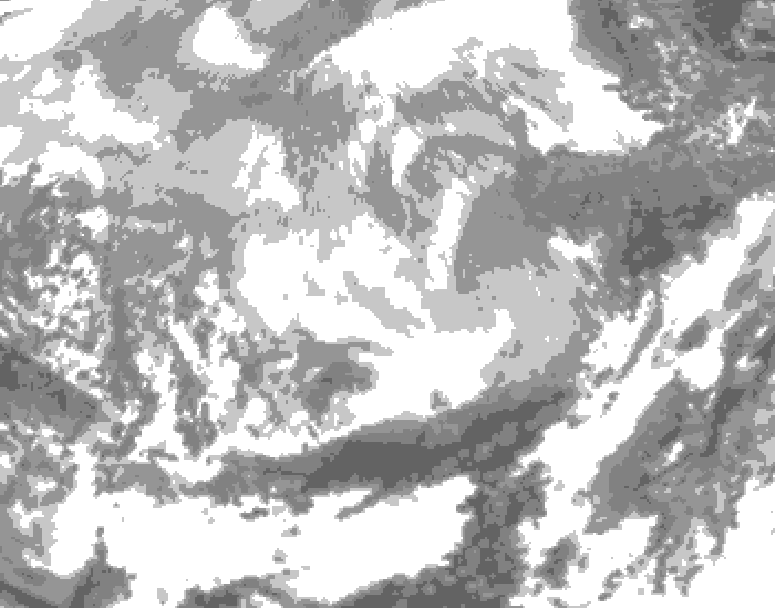 GDPS total cloud 024 hour forecast chart for Canada based on 2026/03/09 1200Z data