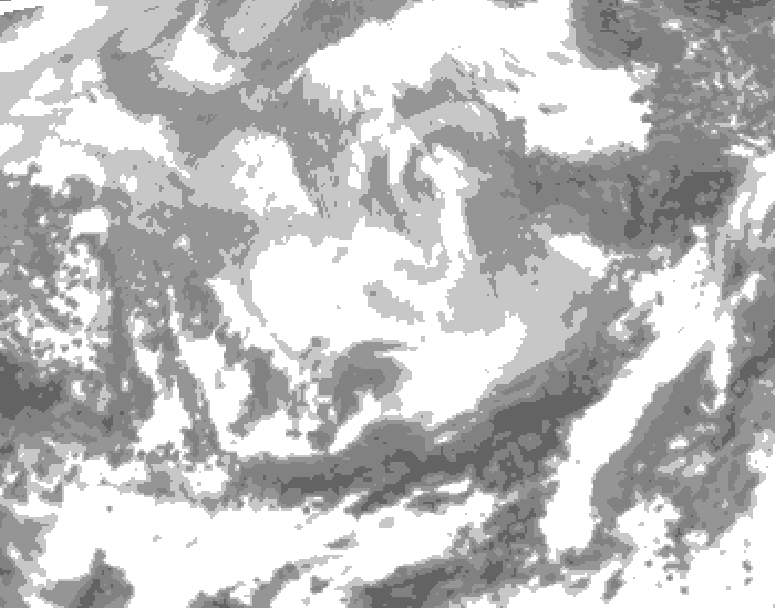 GDPS total cloud 030 hour forecast chart for Canada based on 2026/03/09 1200Z data