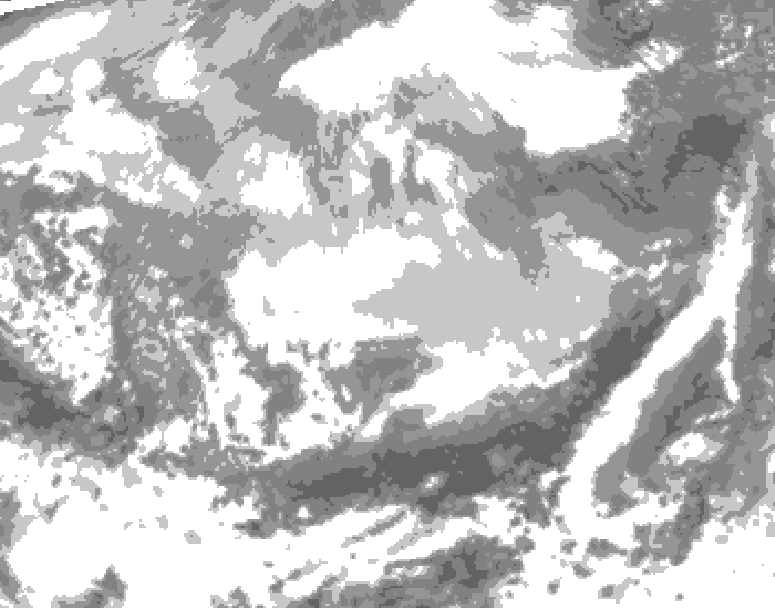 GDPS total cloud 036 hour forecast chart for Canada based on 2026/03/09 1200Z data