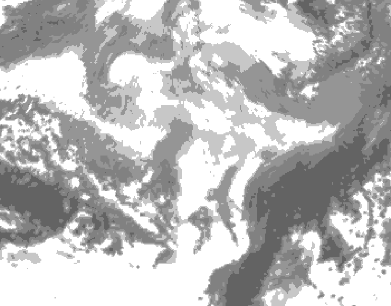 GDPS total cloud 066 hour forecast chart for Canada based on 2026/03/09 1200Z data