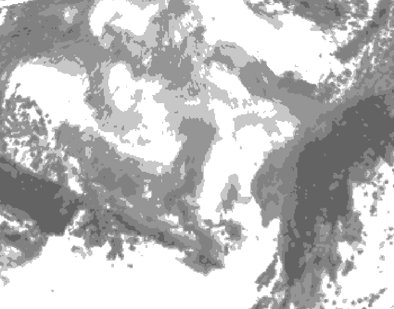 GDPS total cloud 078 hour forecast chart for Canada based on 2026/03/09 1200Z data
